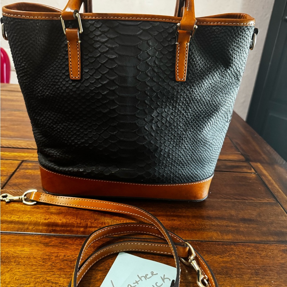 Dooney & Bourke Python Black And Brown Tote - image 2